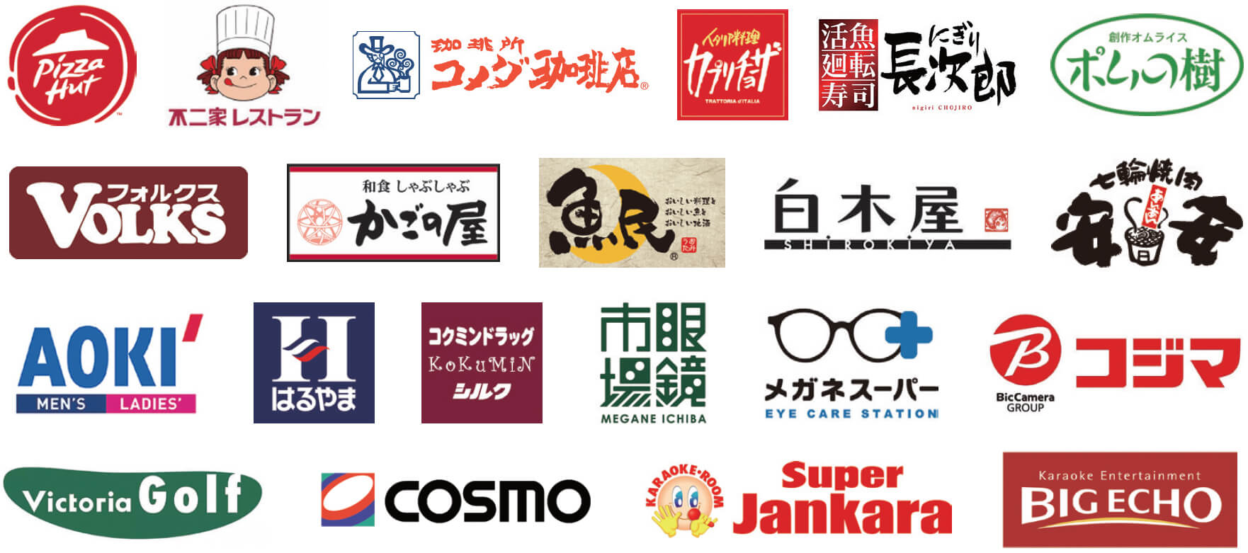 お近くの有名店が割引価格でご利用可能（例）